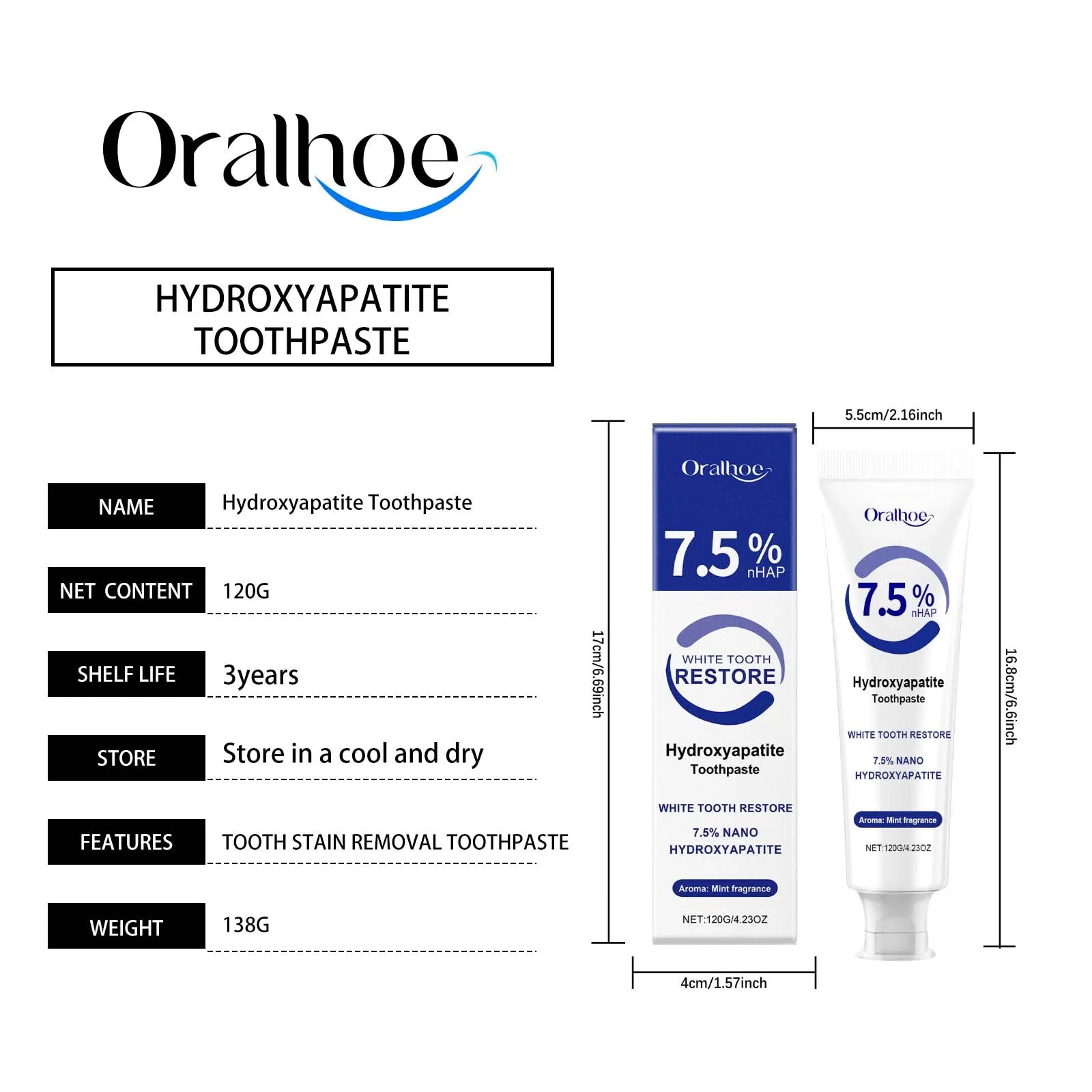 Hydroxyapatite Whitening Toothpaste